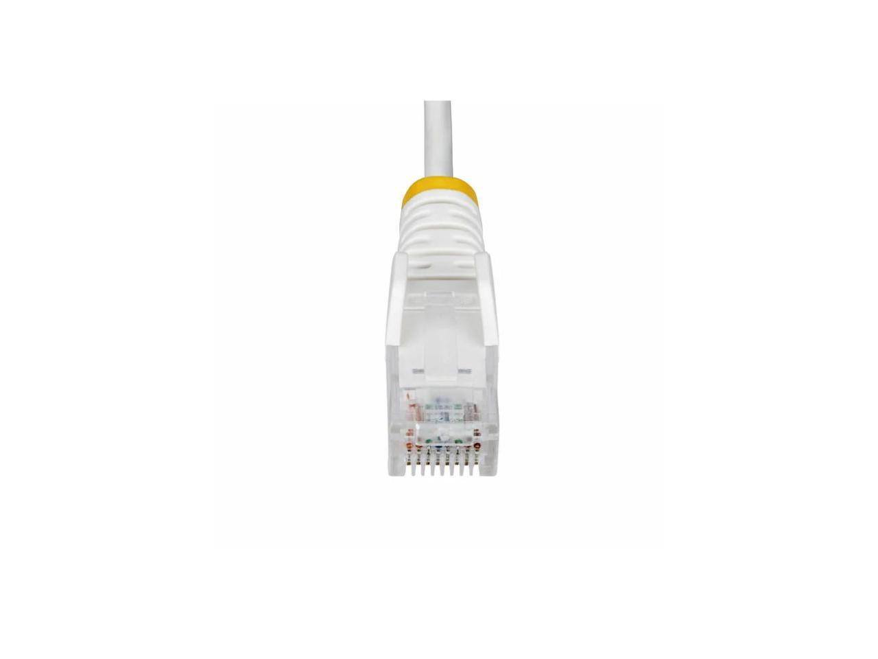 Alt View 3. StarTech.com - StarTech 1ft White Slim CAT6 Ethernet Cable, Snagless RJ45, LSZH, 28AWG Pure Bare Copper, Slim Network Patch Cable/Cord.