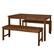 Left. Walker Edison - 3-Piece Cypress Acacia Wood Patio Dining Set - Dark Brown.
