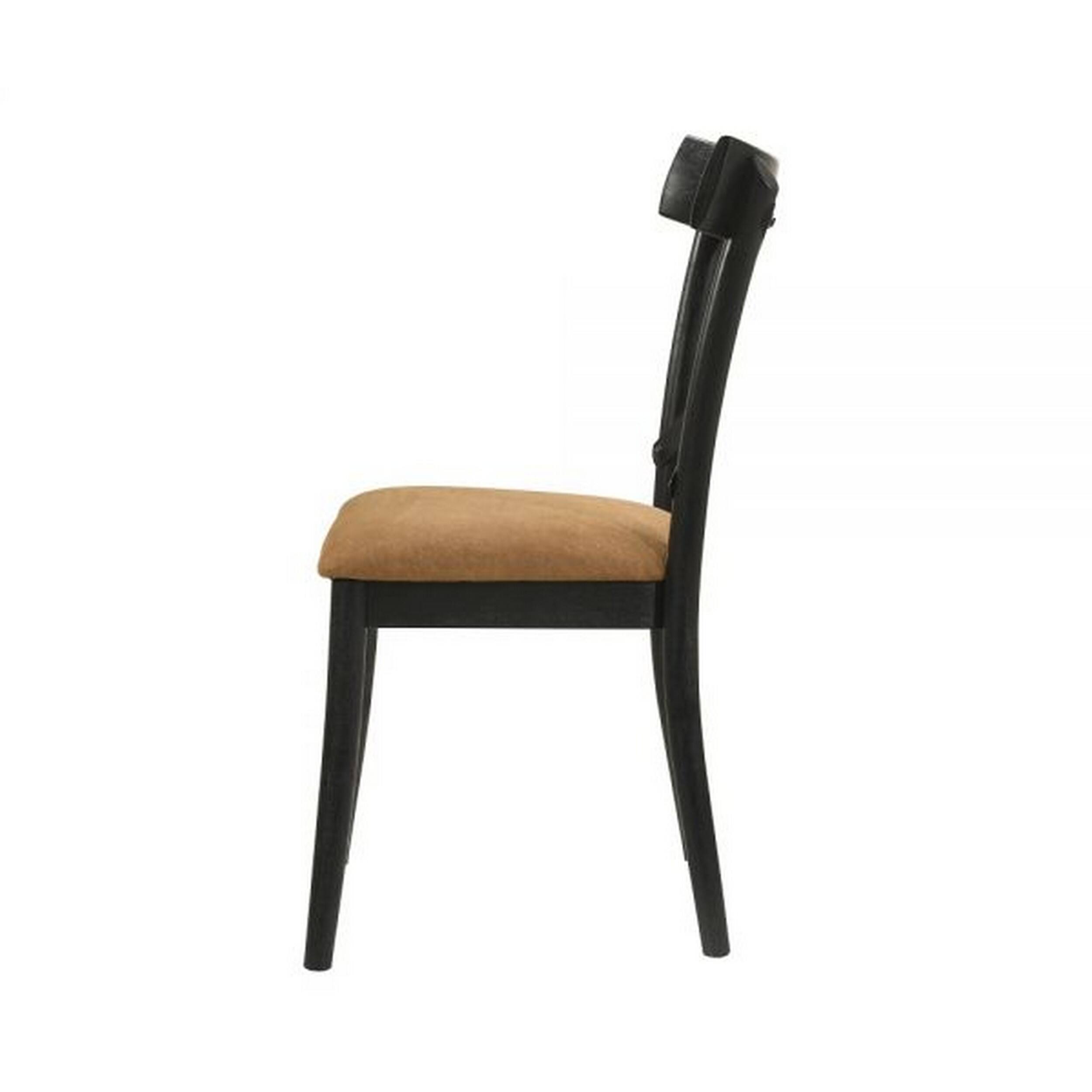 Alt View 2. Manhattan Lane - Hilly 21 Inch Dining Chair, Set of 2, Crossbuck Backrest - Brown, Black.