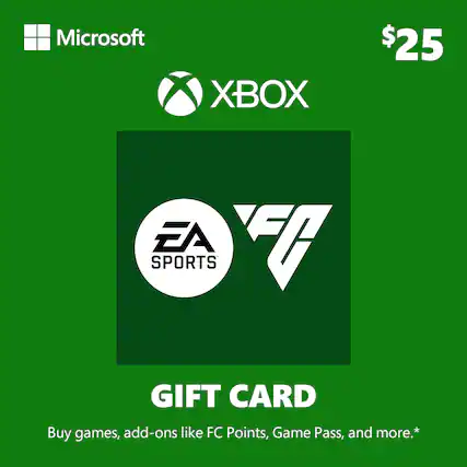 Microsoft XBOX $25 EA SPORTS GIFT CARD Buy games, add-ons like FC Points, Game Pass, and more.