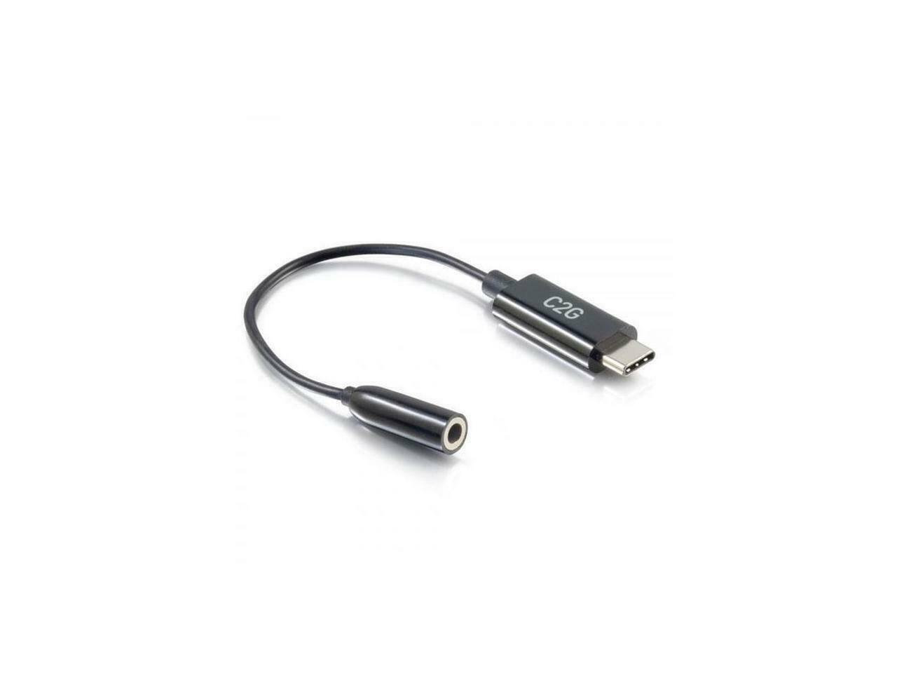 Alt View 2. Cables to Go - C2G USB C To Aux Adapter (3.5mm) USB C Phone Adapter For Audio - Black.