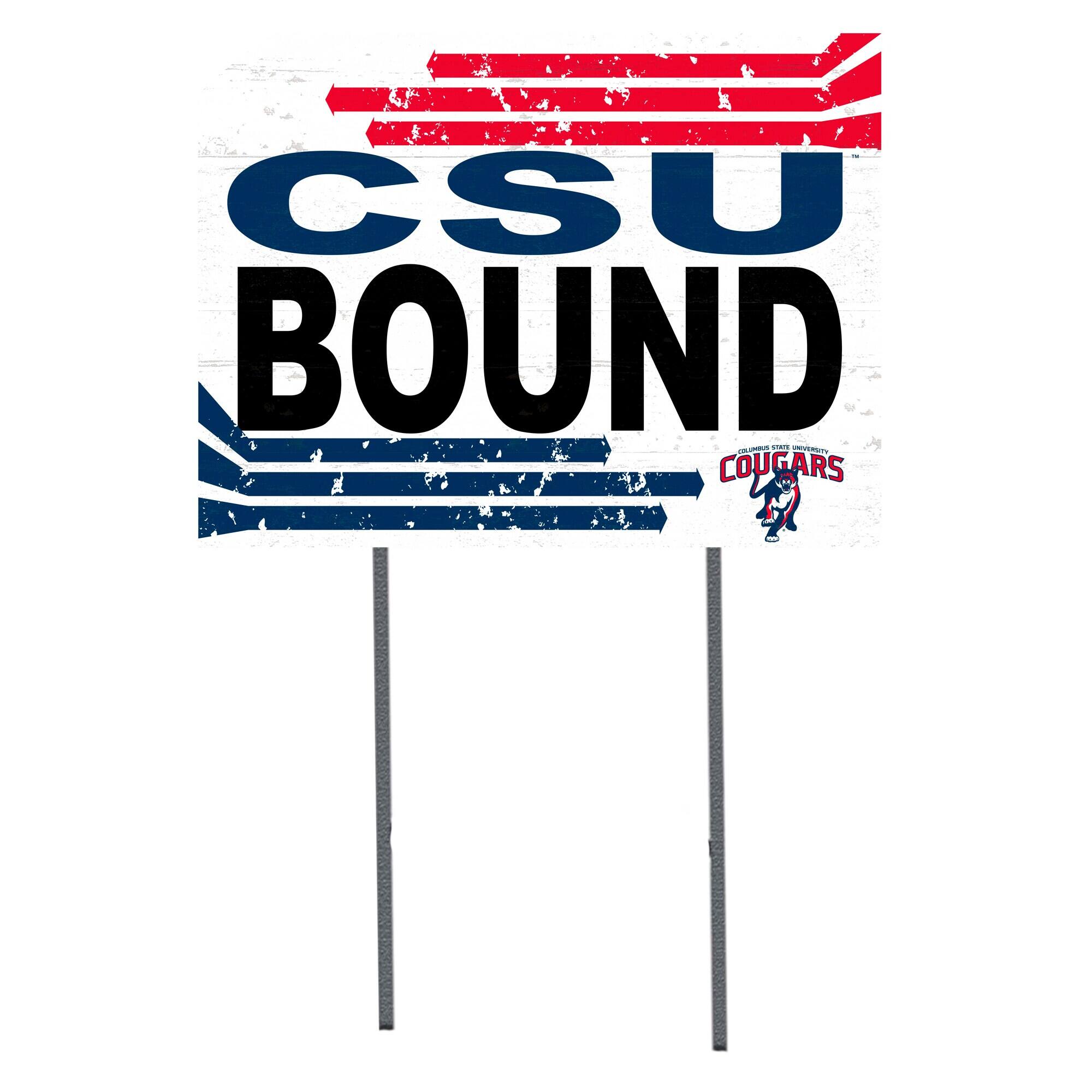 White Columbus State Cougars 18" x 24" Bound Yard Sign