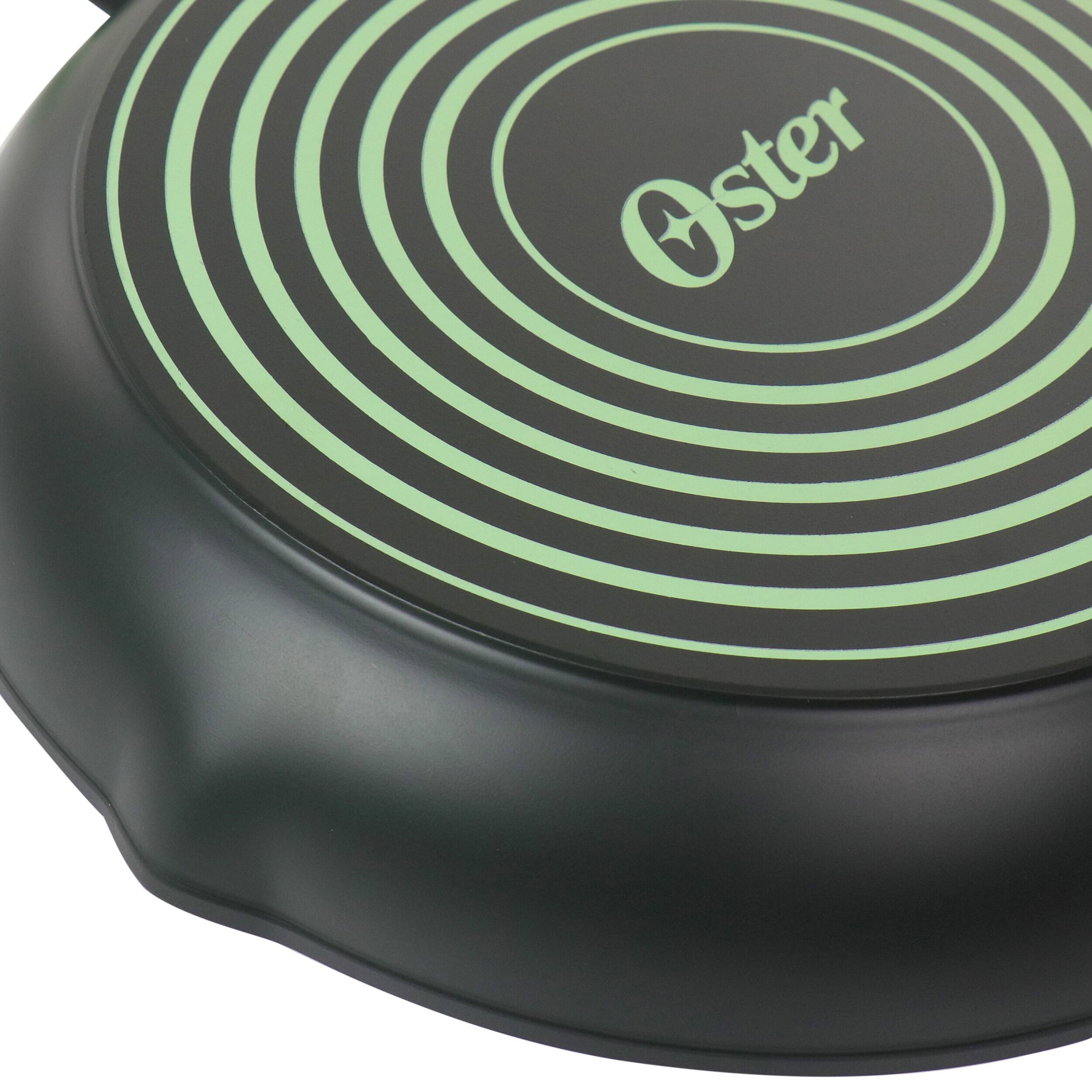 Alt View 2. Oster - Oster Rigby 9.5 Inch Aluminum Nonstick Frying Pan in Green with Pouring Spouts - Green.