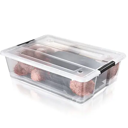Front. Sorbus - Sorbus 40 Qt 1-Piece Plastic Storage Bins with Lids for Under Bed Storage, Stackable Storage Containers, Large - Clear.