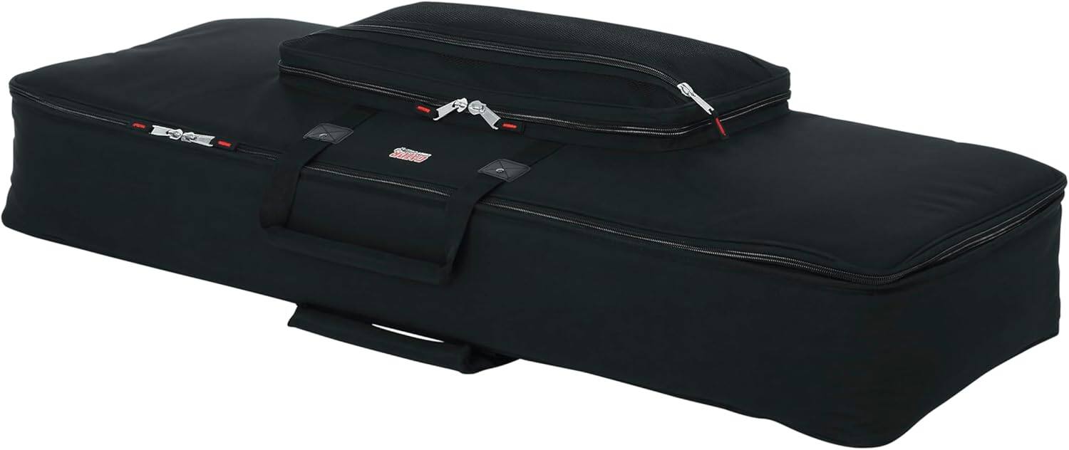 Alt View 1. Gator - Padded 76-Key Keyboard Gig Bag, Water-Resistant Heavy-Duty Nylon Exterior & 20mm Protective Foam Padding - Black.