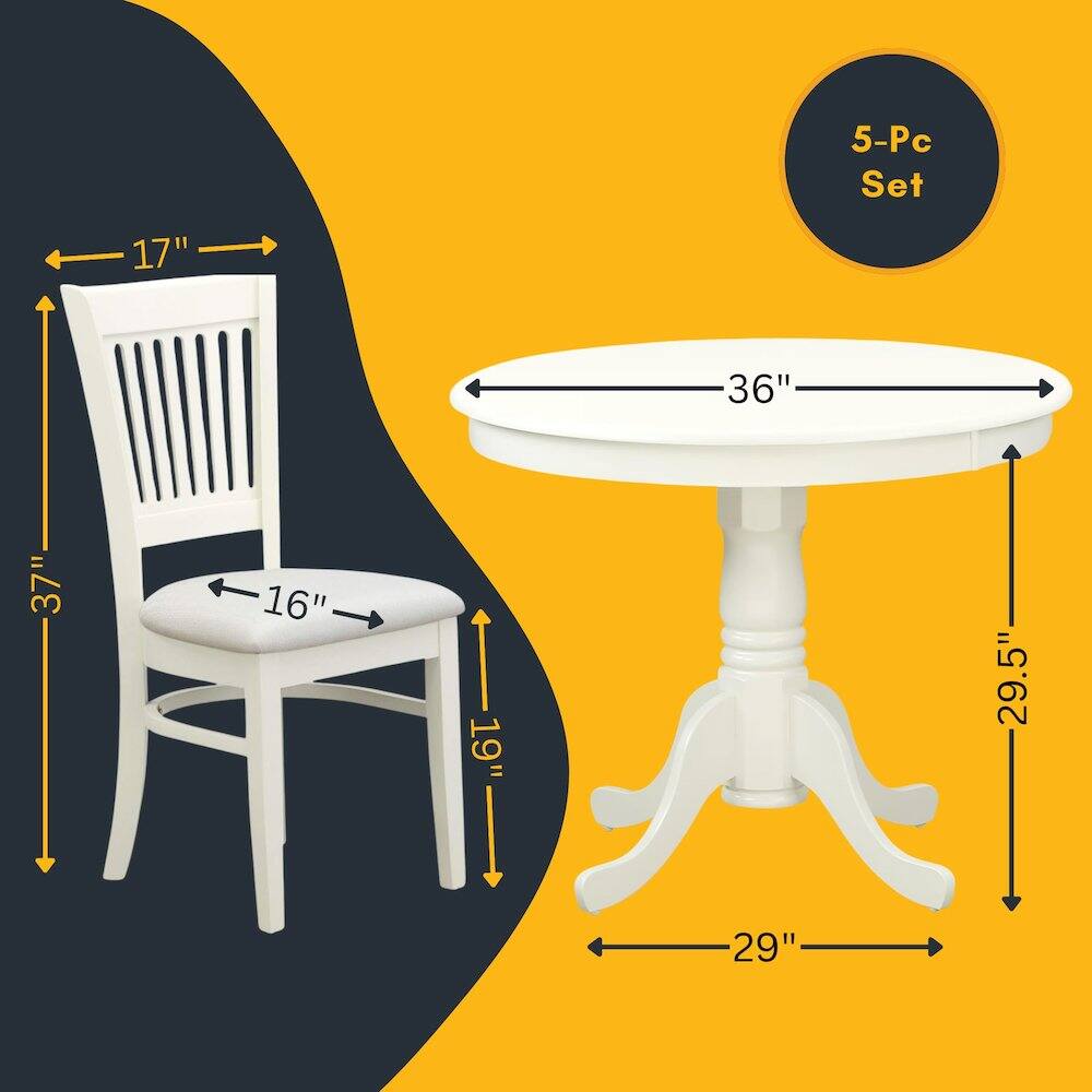 5-Pc Set 17" 36" 37" 16" 19" 29.5" 29"