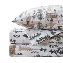 Sweet Home Collection - Printed Extra Deep Pocket Flannel Sheet Set - Full - Winter Cabin