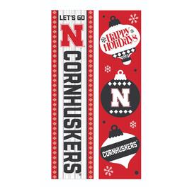 Evergreen Enterprises - Nebraska Huskers 47" Double Sided Christmas Leaner Fan Sign - Multicolor