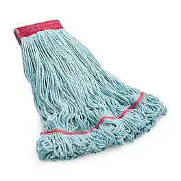 Coastwide Professional - Looped-End Wet Mop Head, Large, Recycled PET, 5" Headband - Blue