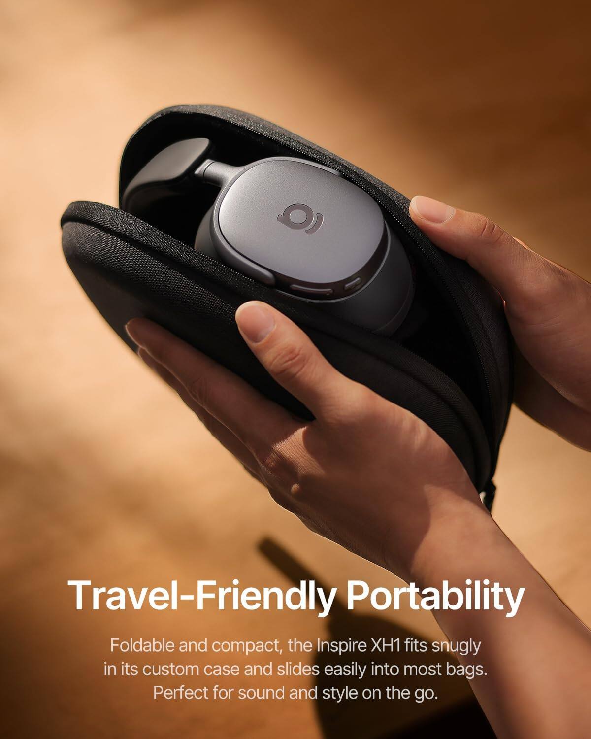 Travel-Friendly Portability

Foldable and compact, the Inspire XH1 fits snugly in its custom case and slides easily into most bags. Perfect for sound and style on the go.