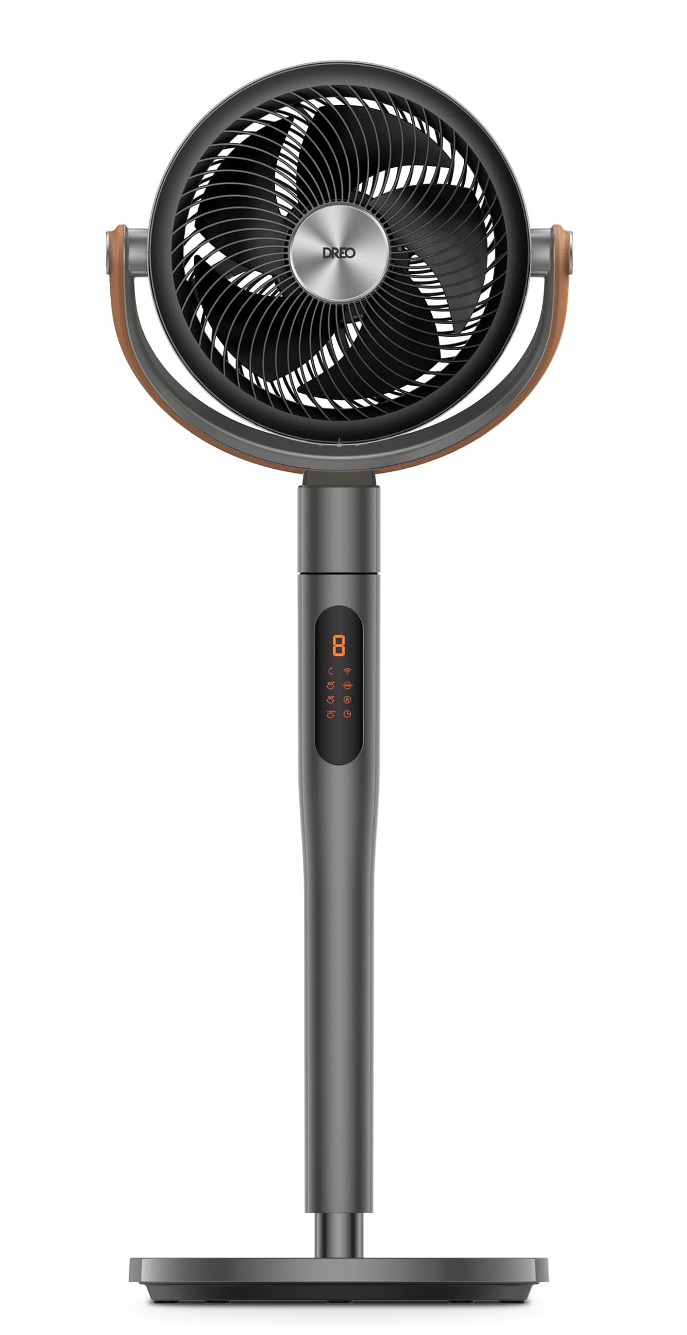 Alt View 14. Dreo - Pedestal Fan with Remote, 120° + 105°Smart Oscillating Floor Fans with Wi-Fi/Voice Control, Works with Alexa/Google - Gray.