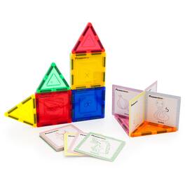 PicassoTiles - PICASSO-TILES 42PC Magnetic Tiles & Learning Cards, Magnetic Tiles, Building Blocks, STEM Toys for Kids 3+ - Multicolor