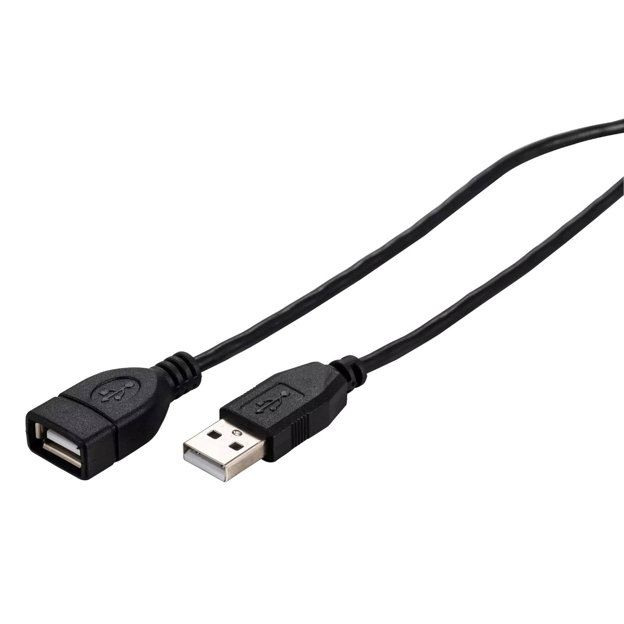 Angle. Cables Direct Online - USB 2.0 Extension Cable 15FT A Male to A Female, 480Mbps High-Speed Data Transfer, Plug & Play Cord - Black.