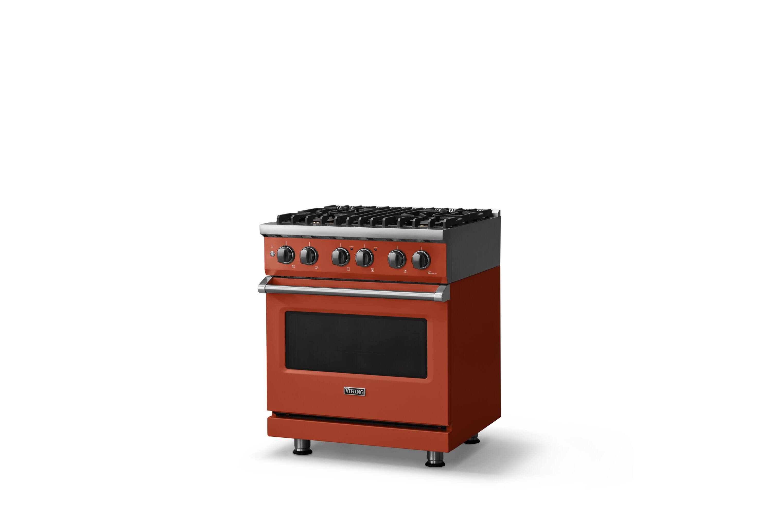 Angle. Viking - 30 in. Wide 4 Burner Pro 5 Series 4.7 Cu. Ft. Freestanding Sealed Dual Fuel Convection Range - Spiced Cider - Spiced Cider.