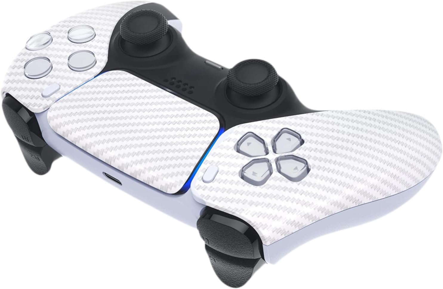 Back. ProControllers - Custom Wireless Controller for PS5 - White Carbon Fiber.