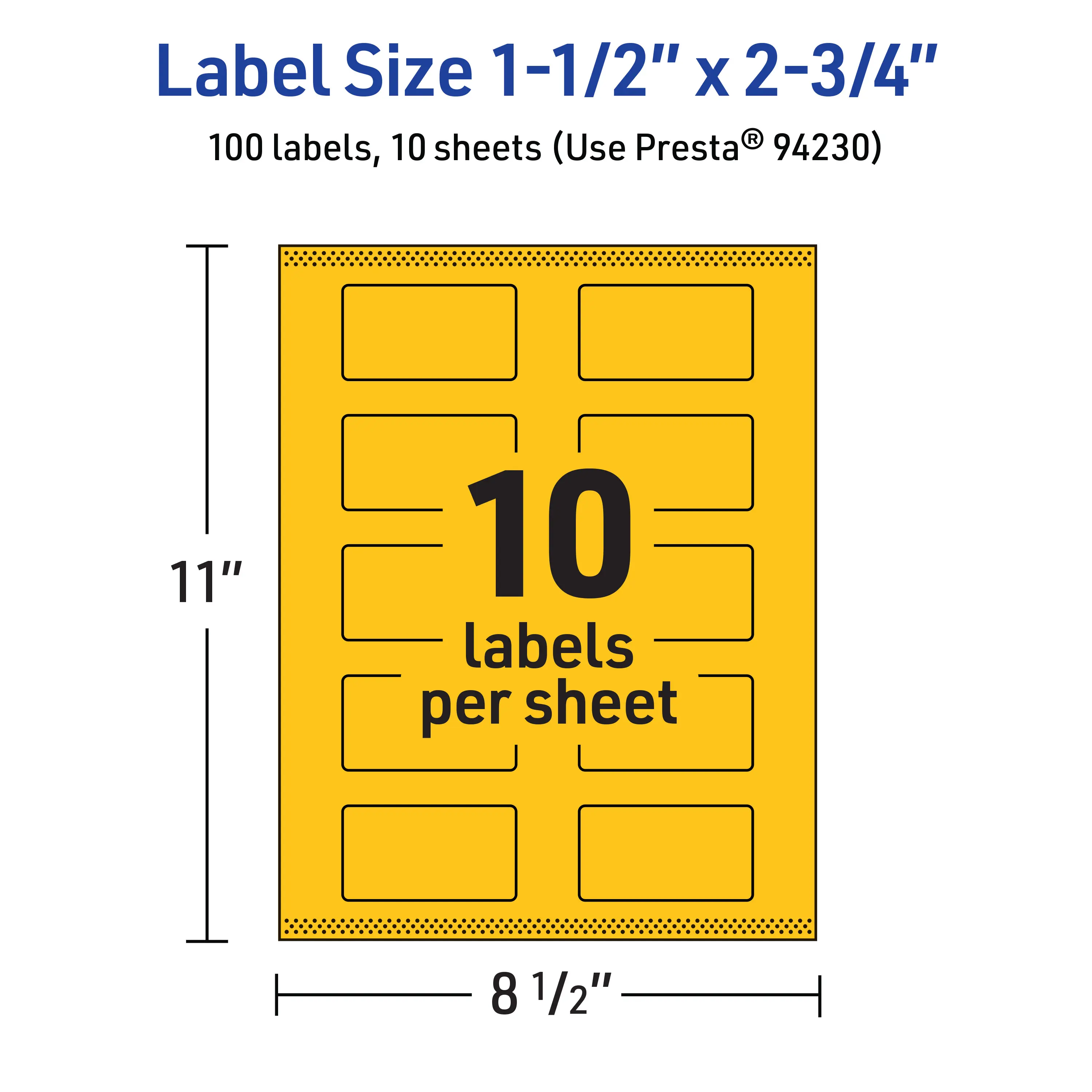 Avery 10 Labels Per Sheet