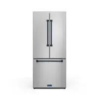 Gordon Ramsay Series by Thor Kitchen 17.5 Cu. Ft. Counter Depth Refrigerator with Navy Blue Hardware - Stainless Steel - Front_Zoom
