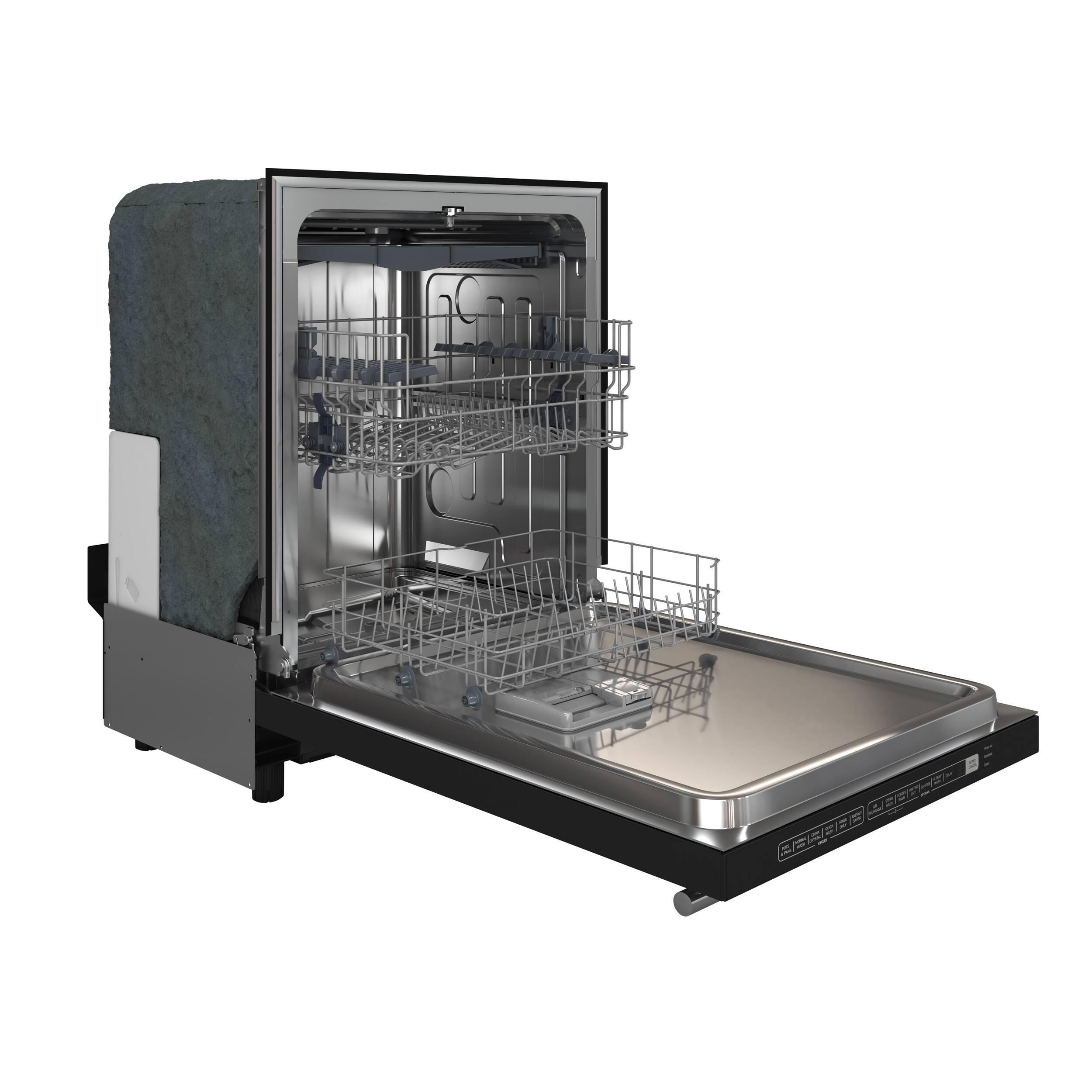 Angle. Forno Appliances - Pozzo 24" Top Control Built-In Stainless Steel Tub Dishwasher with 3rd Rack and 49dBA. - Black.