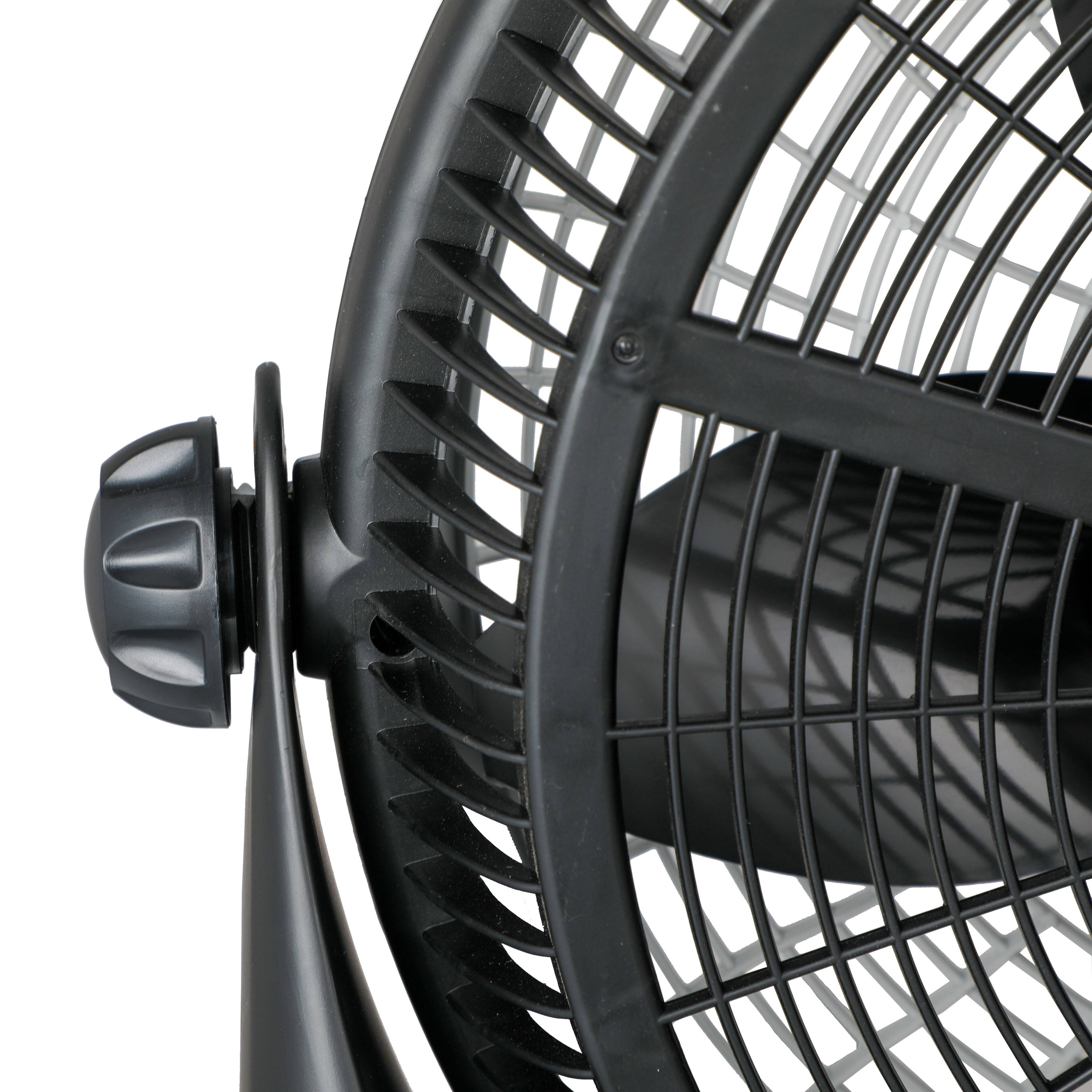 Back. Black+Decker - BLACK+DECKER Floor Fan with 3 Fan Settings, Gray - Black.