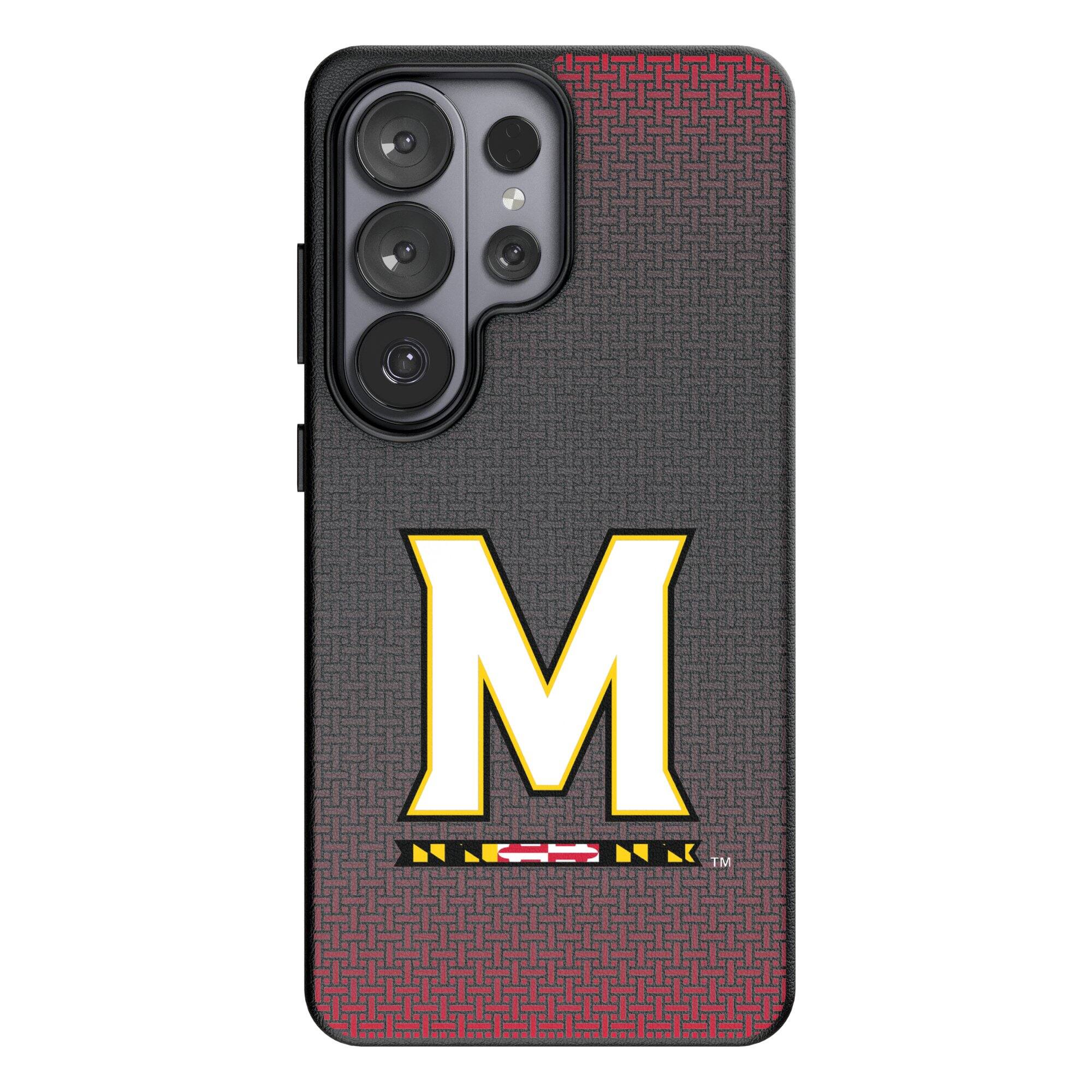 Front. Keyscaper - Maryland Terrapins Linen Galaxy Magnetic Bump Case - S25 - Black.