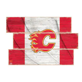 Fan Creations - Calgary Flames 3-Plank Team Flag - Multicolor