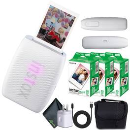 Fujifilm - INSTAX MINI LINK 3 Smartphone Printer + 60 Instant Film - Clay White