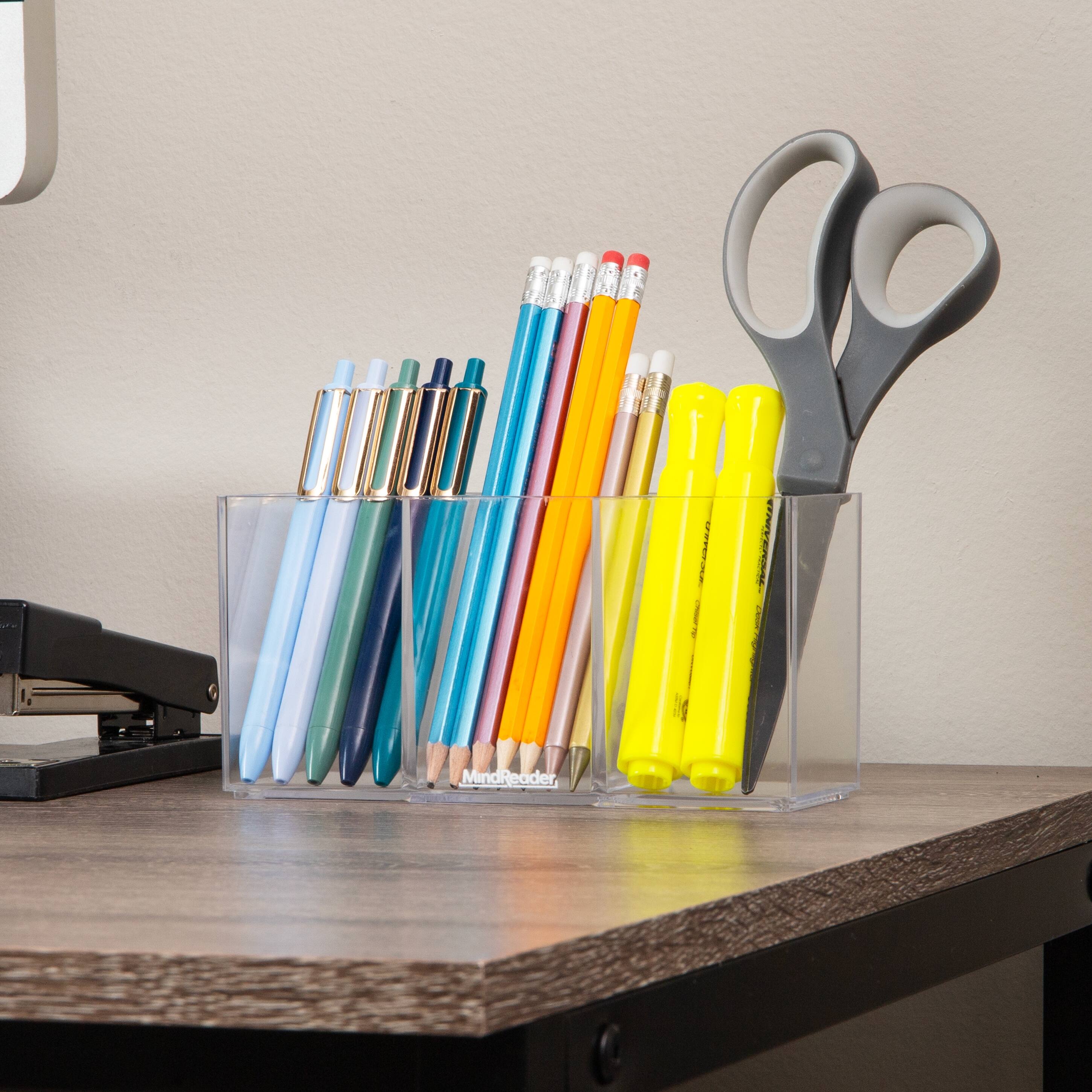 Alt View 5. Mind Reader - Pen and Accessories Holder, Desktop Organizer, Makeup Organizer, Office, Acrylic - Clear.