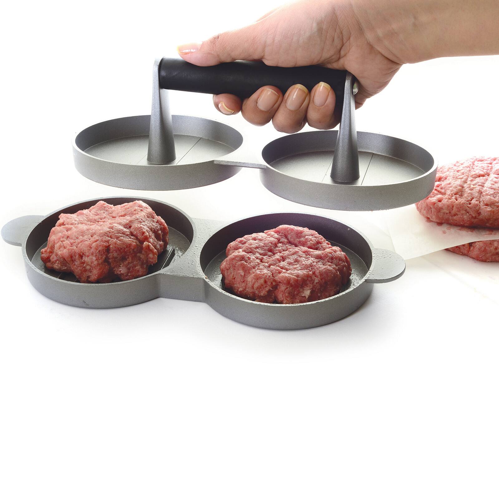 Alt View 5. Norpro - Nonstick Cast Aluminum Double Hamburger Press - Silver.