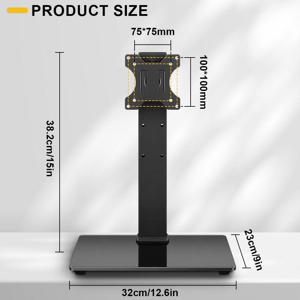 PRODUCT SIZE  
38.2cm/15in  
75*75mm  
32cm/12.6in  
100*100*100mm  
23cm/9in