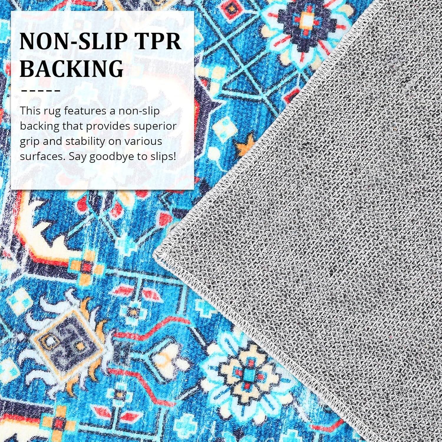 NON-SLIP TPR BACKING

This rug features a non-slip backing that provides superior grip and stability on various surfaces. Say goodbye to slips!