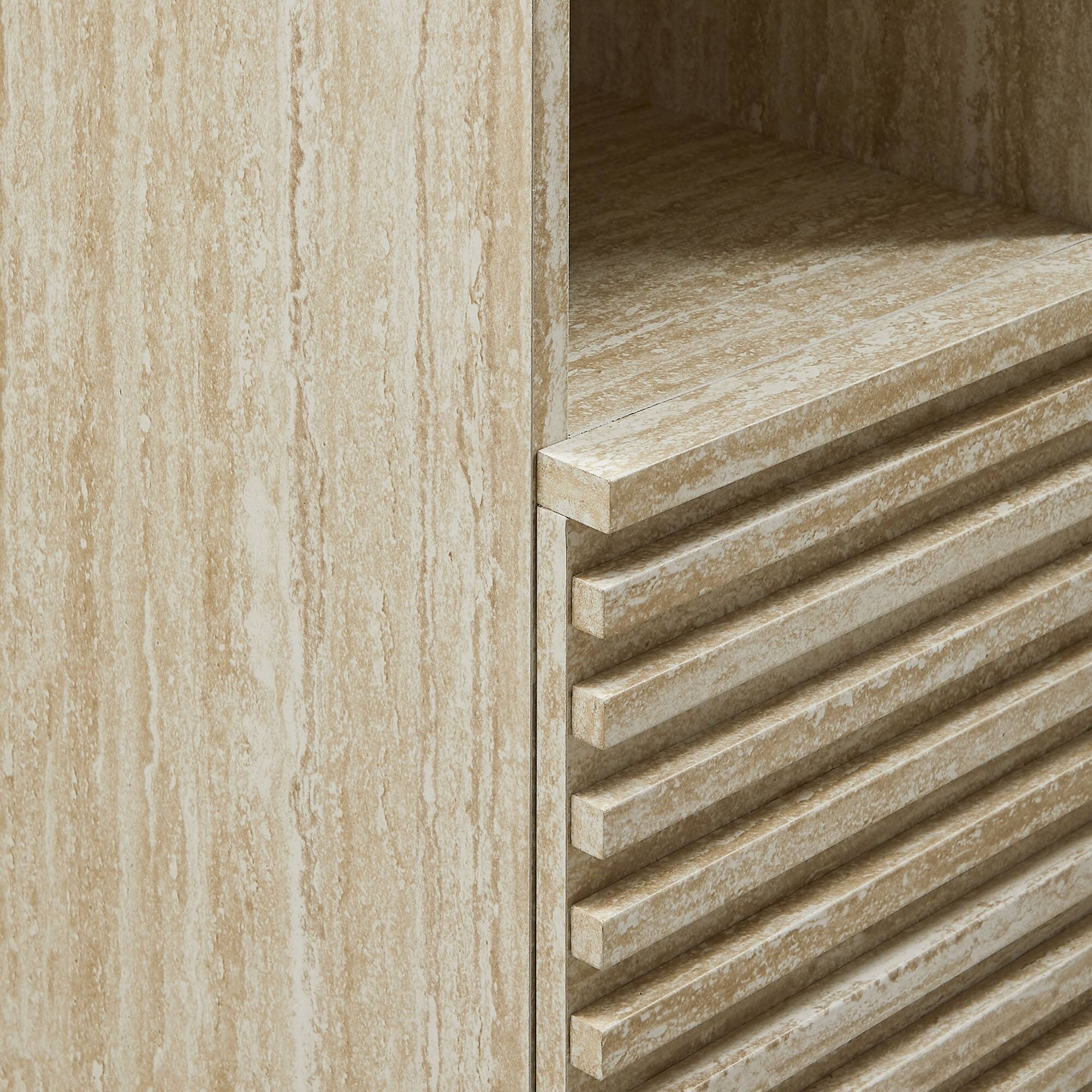 Alt View 6. Modway - Render Tall Narrow Faux Travertine Linen Storage Cabinet by Modway - Travertine.