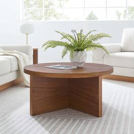 Silas Round Wood Coffee Table by Modway - Walnut