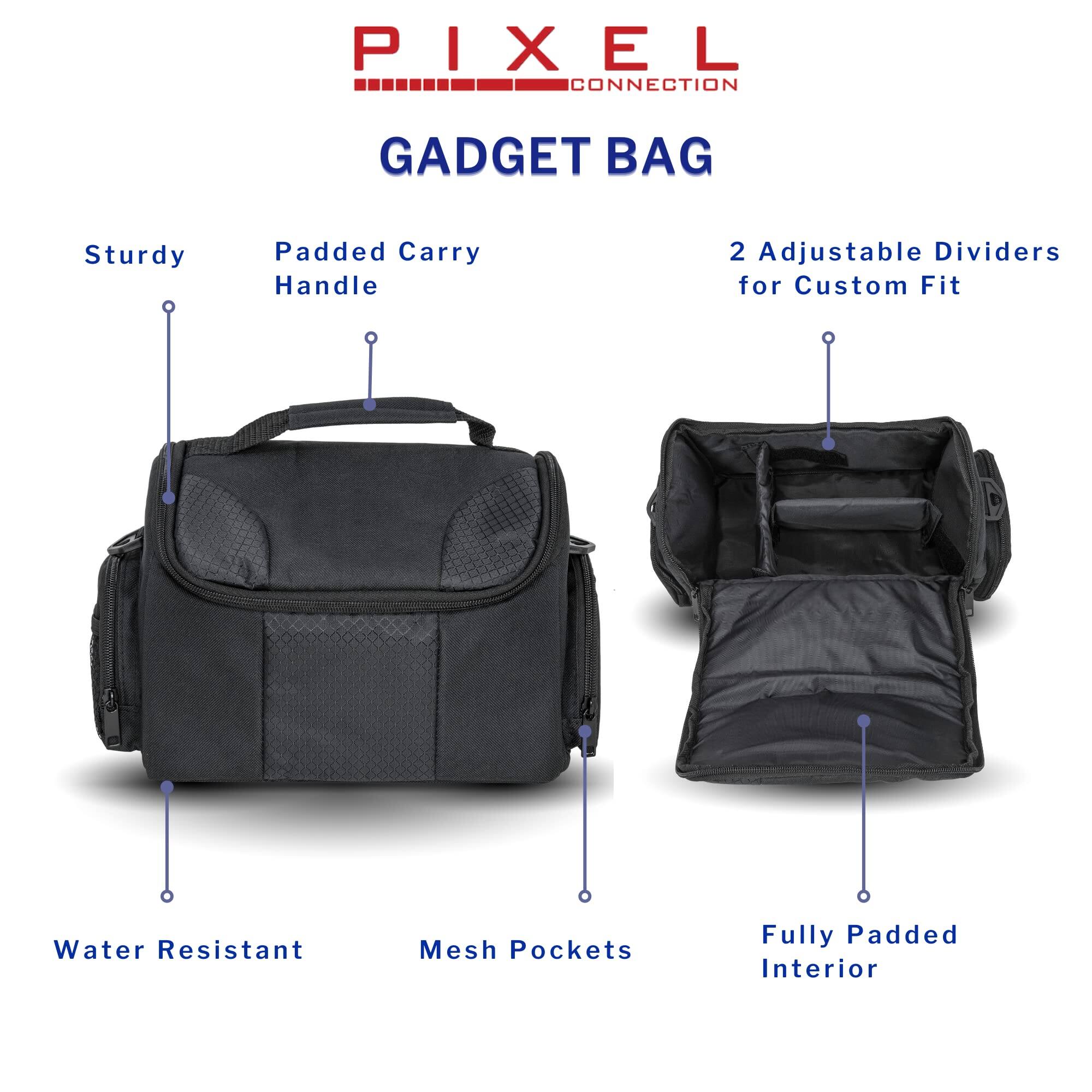 PIXEL CONNECTION GADGET BAG

- Sturdy Padded Carry Handle
- 2 Adjustable Dividers for Custom Fit
- Water Resistant
- Mesh Pockets
- Fully Padded Interior