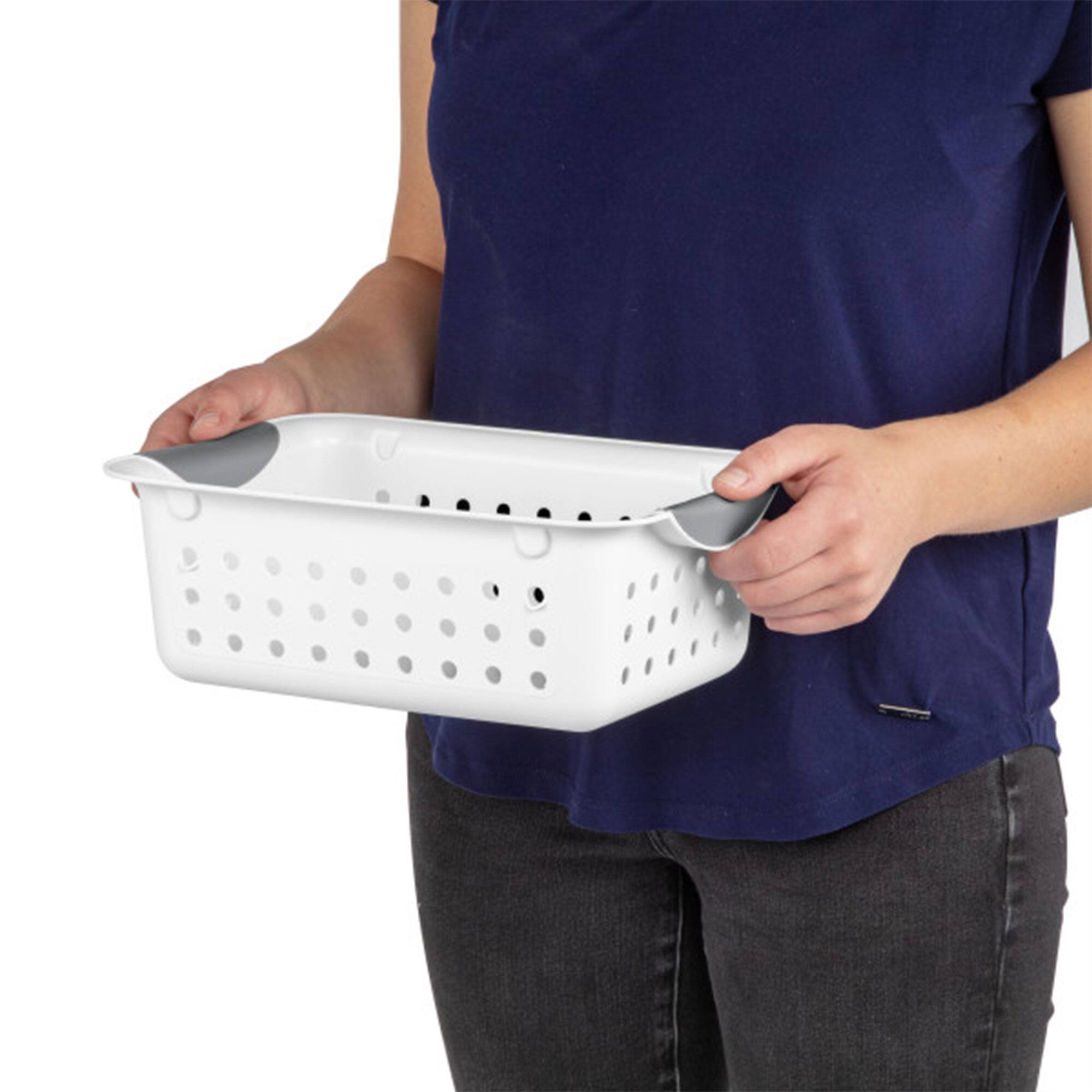 Alt View 7. Sterilite - Sterilite White Small Ultra Basket Durable Plastic Storage Organizer, (12 Pack) - White.