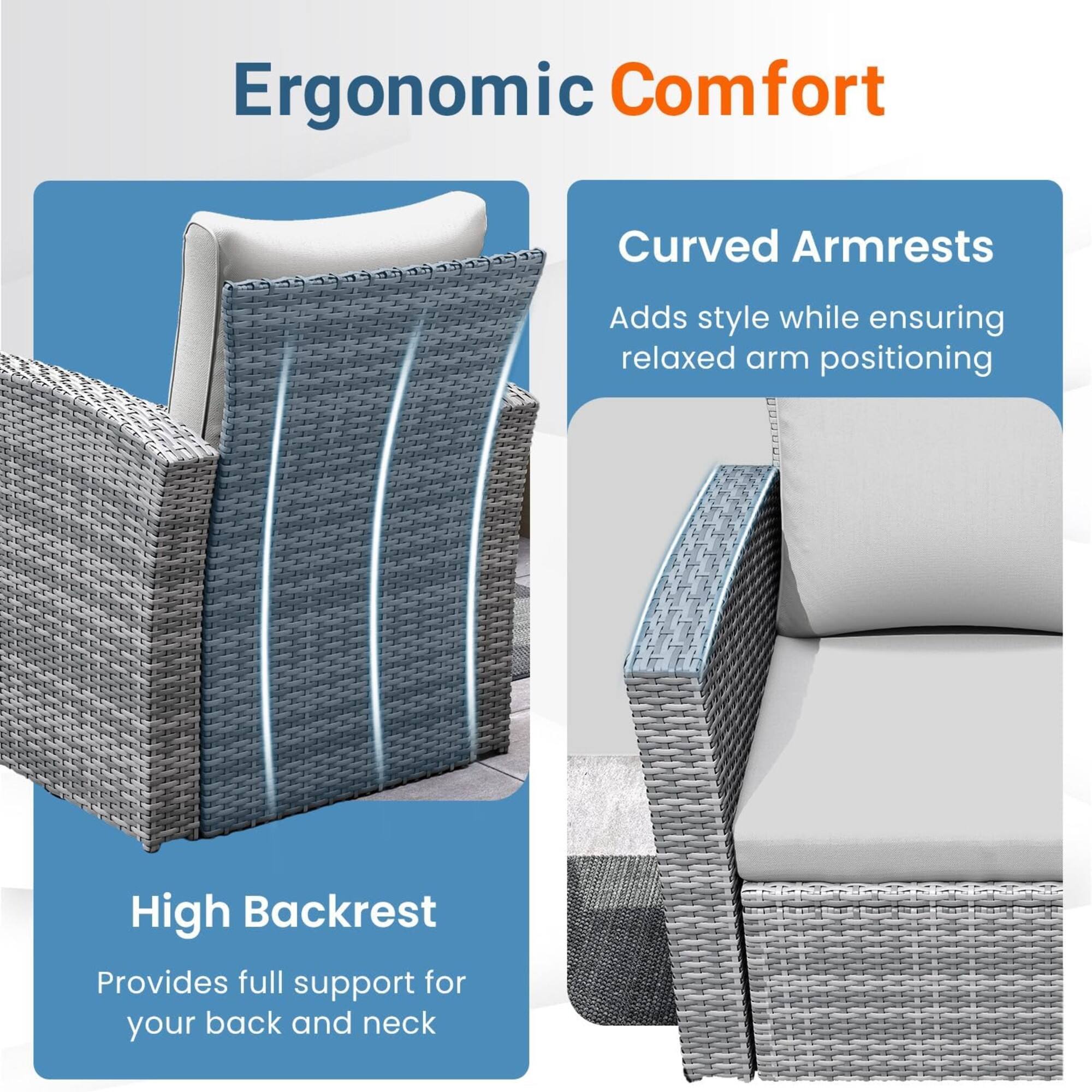Ergonomic Comfort

Curved Armrests
Adds style while ensuring relaxed arm positioning

High Backrest
Provides full support for your back and neck