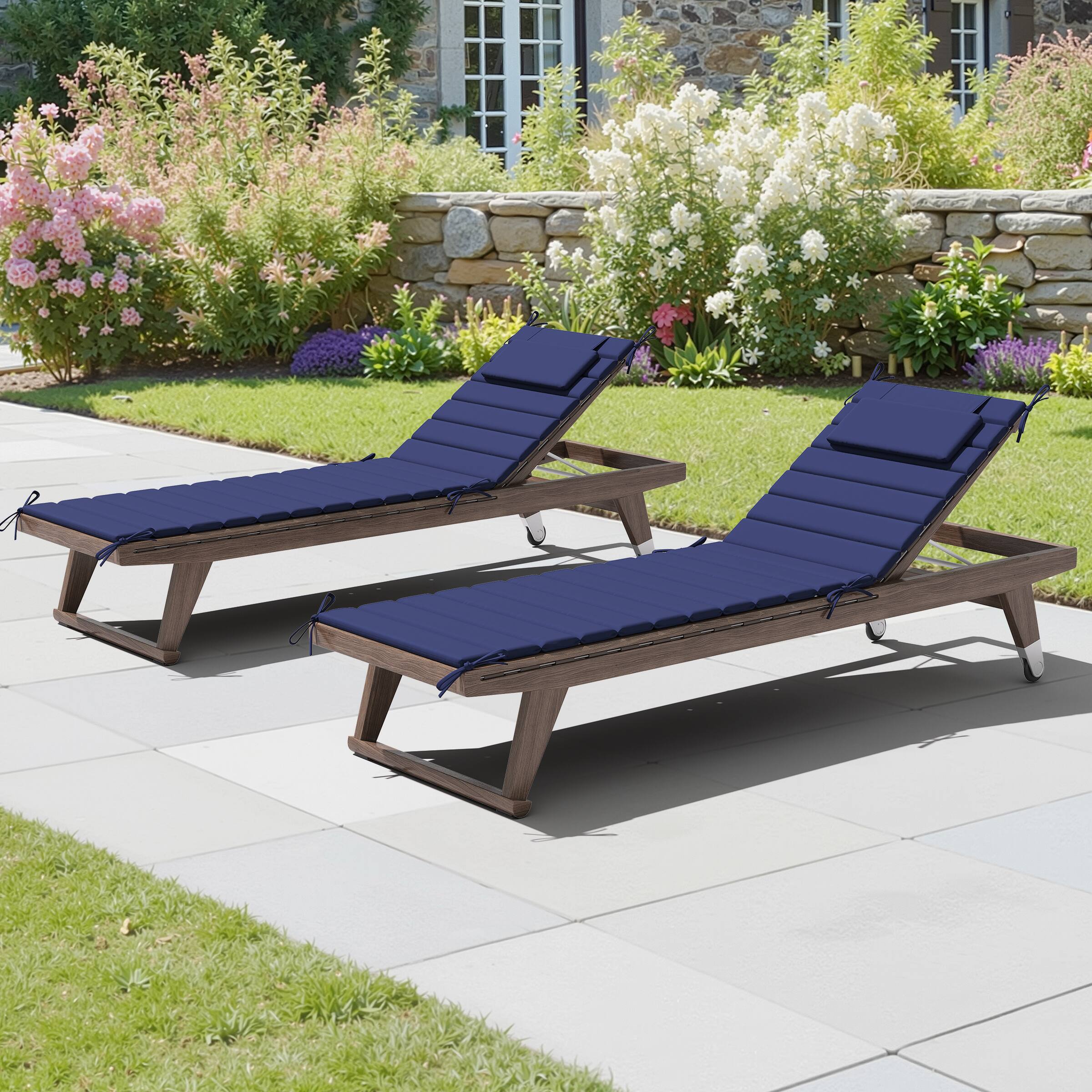 Alt View 7. Crestlive Products - Crestlive Products Outdoor Patio Lounge Chair Cushion - Navy.