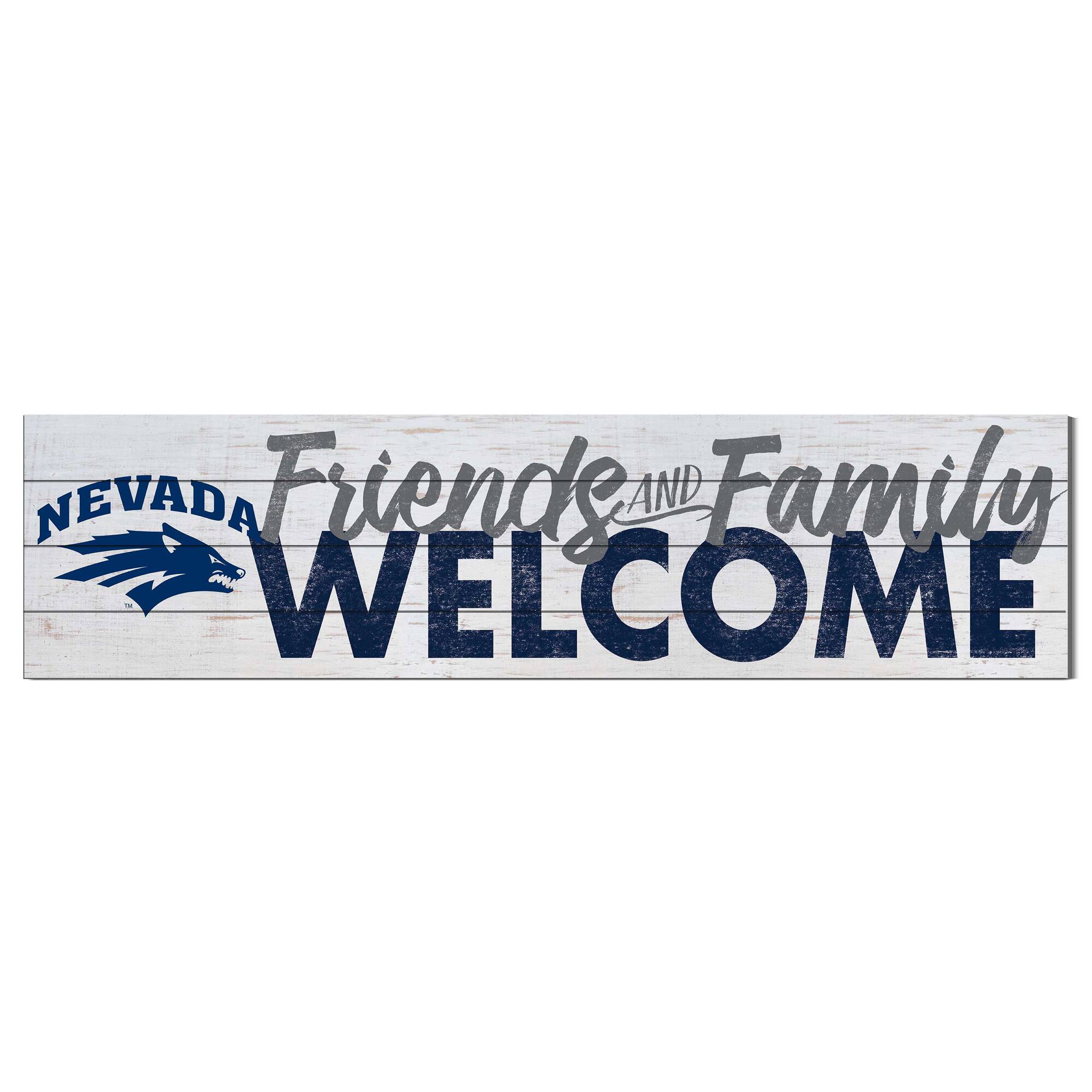 White Nevada Wolf Pack 10'' x 40'' Friends & Family Welcome Sign