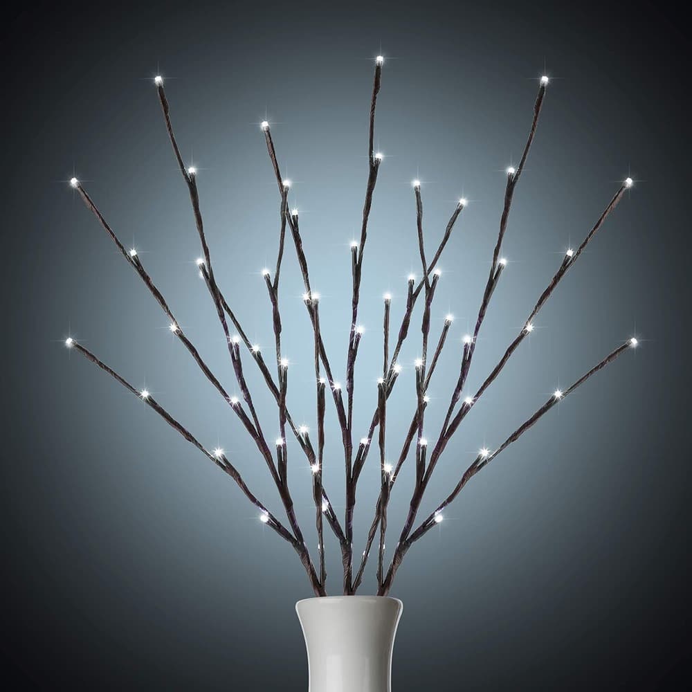 ACJPR - 3 Pack Lighted Branches, 24" 60 LEDs, Pure White, Bendable, Plug-In - Color: White Size: 3PC
