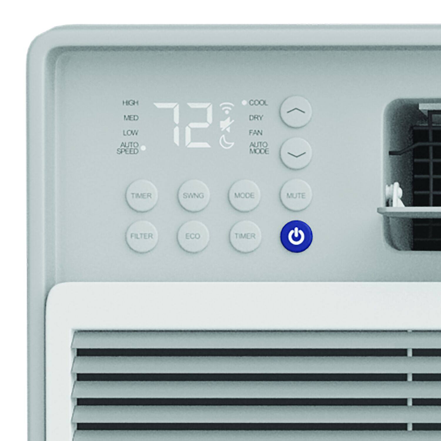 HGH MED AUTO LOW 72 SPEED COOL DRY FAN AUTO MODE TIMER SWNG MODE MUTE FILTER ECO TIMER