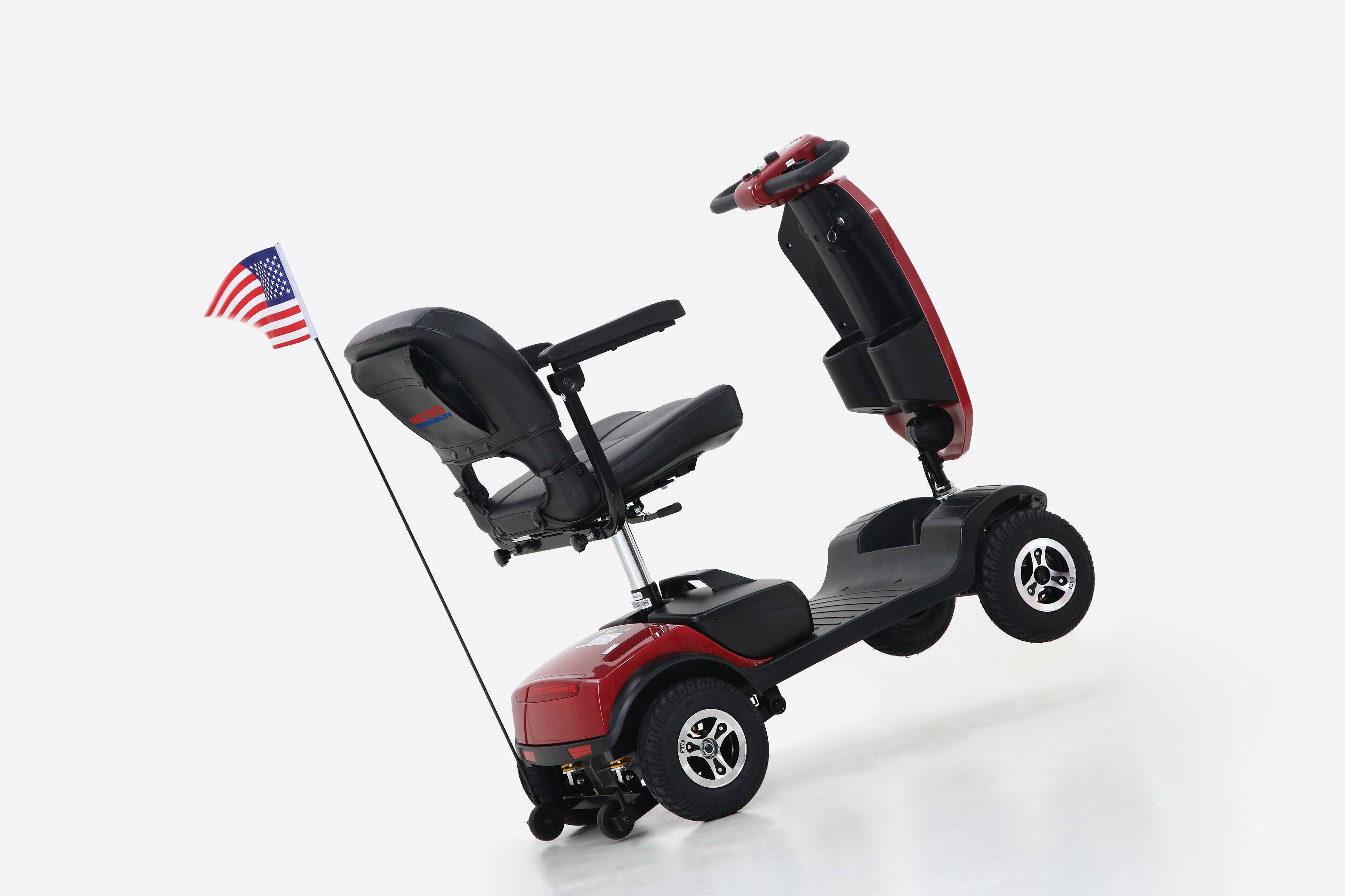 Alt View 1. Loheer - Loheer Red Mobility Scooter Heavy Duty Motorized Scooter for Seniors Four Wheel Electric Medical Aid - Red.