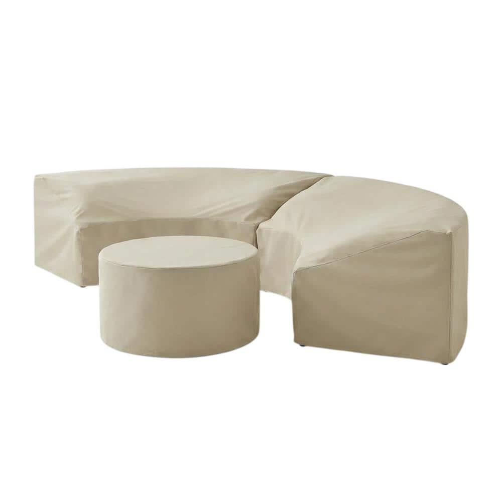 Crosley Furniture - Catalina 3Pc Outdoor Furniture Cover Set, 2 Round Sectional Sofas & Coffee Table - Tan price history on PriceWatchPro