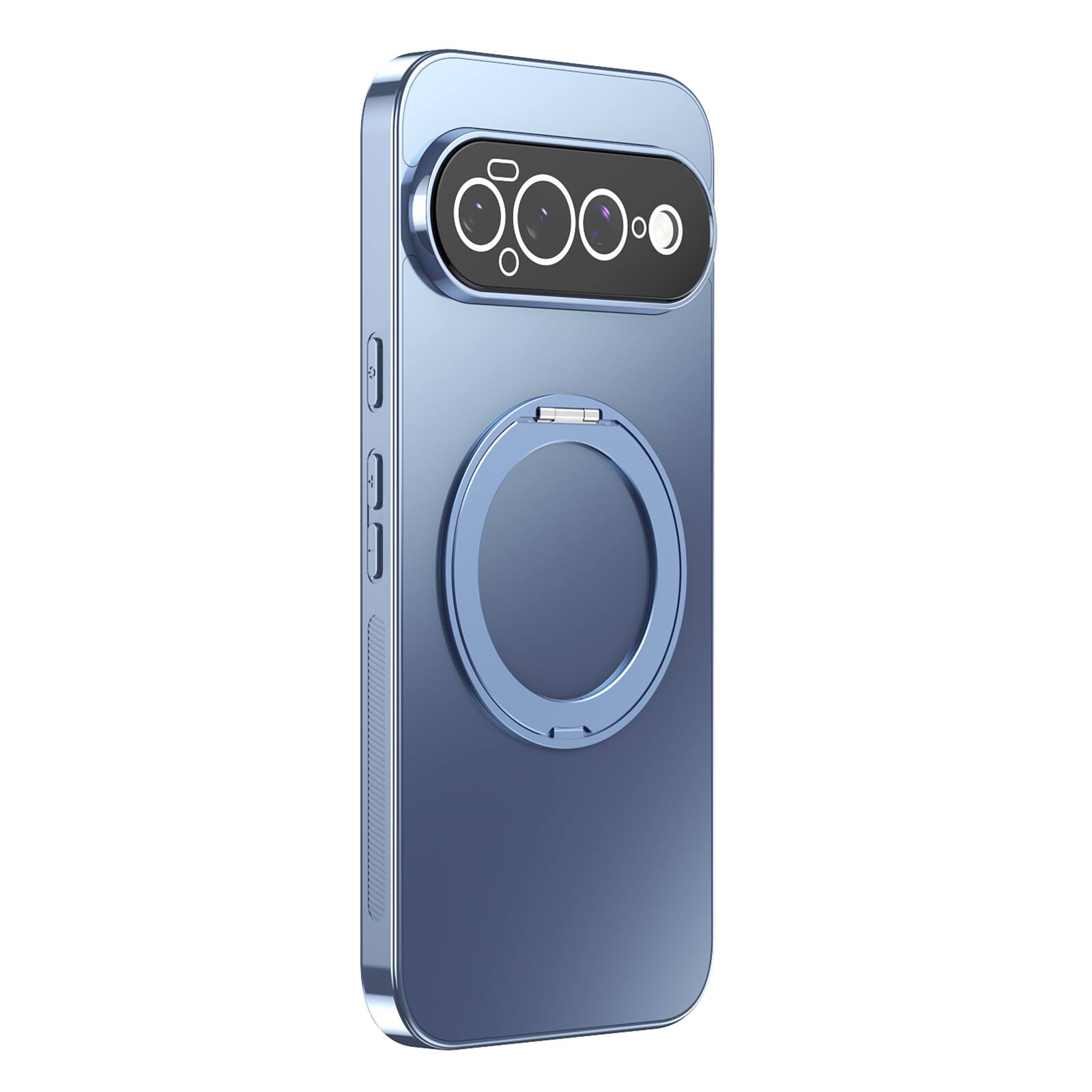 Angle. UUCOVER - Magnetic Case for Google Pixel 11 Pro XL 360° Rotating Ring Kickstand Full Camera Protection Shockproof Anti-Slip Cover - Lightblue.