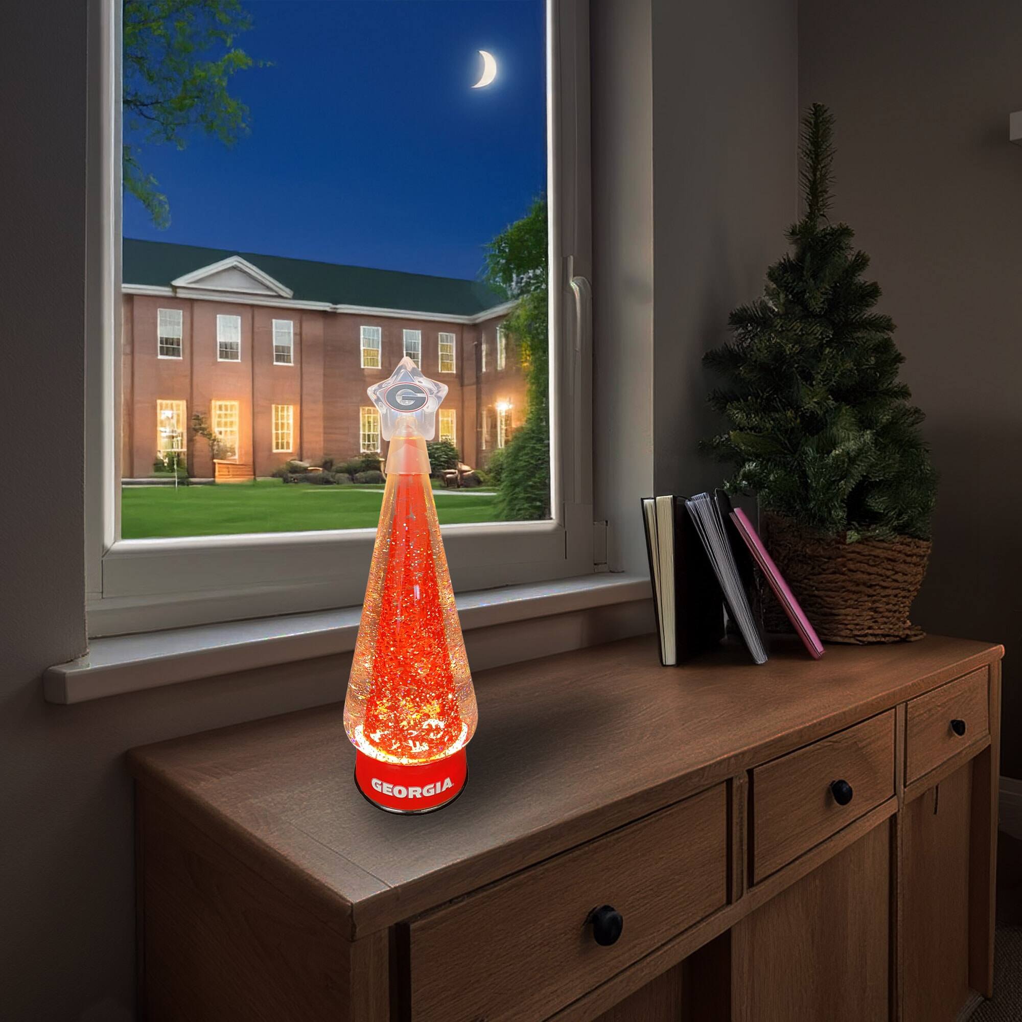 Alt View 2. Santa's Workshop - Georgia Bulldogs 12" Tree Globe - Red.