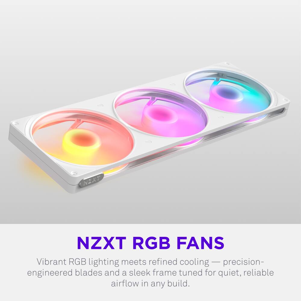 NZXT RGB FANS Vibrant RGB lighting meets refined cooling | precision-engineered blades and a sleek frame tuned for quiet, reliable airflow in any build.