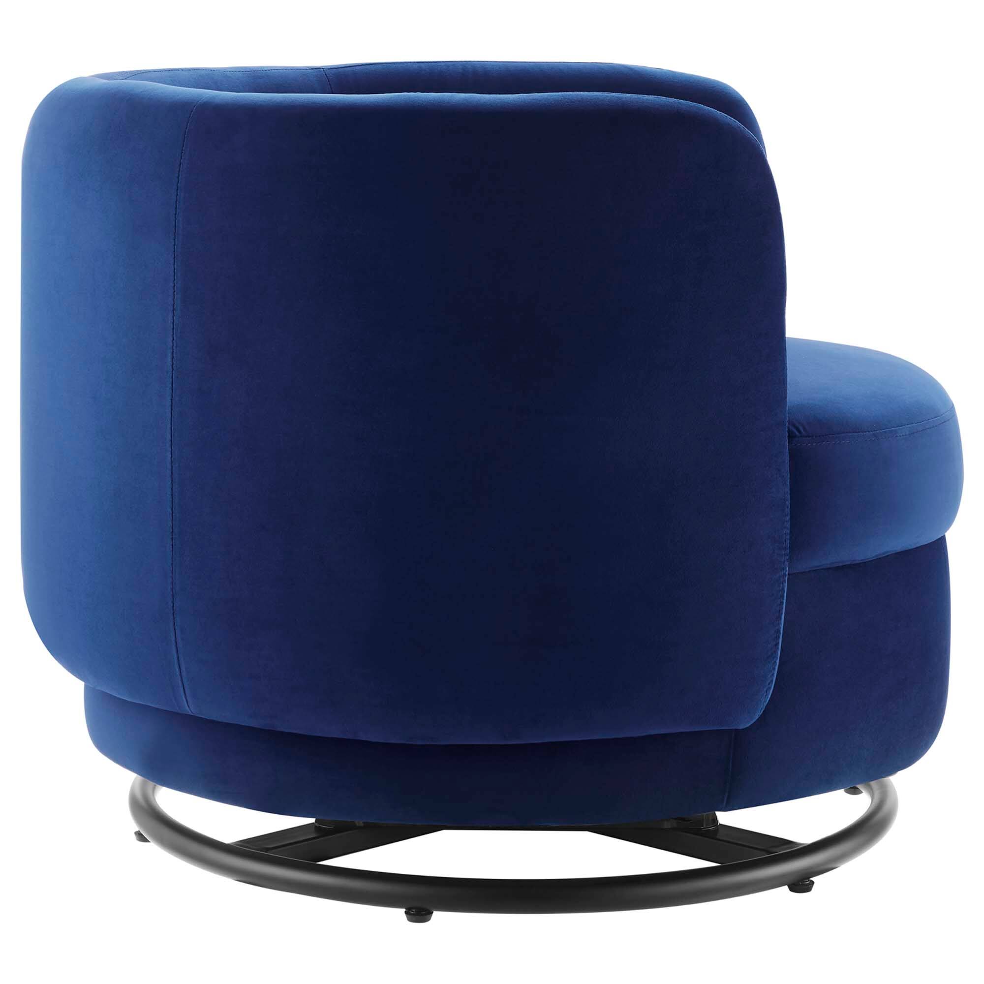 Back. Modway - Relish Performance Velvet Swivel Chair by Modway - Black Navy.