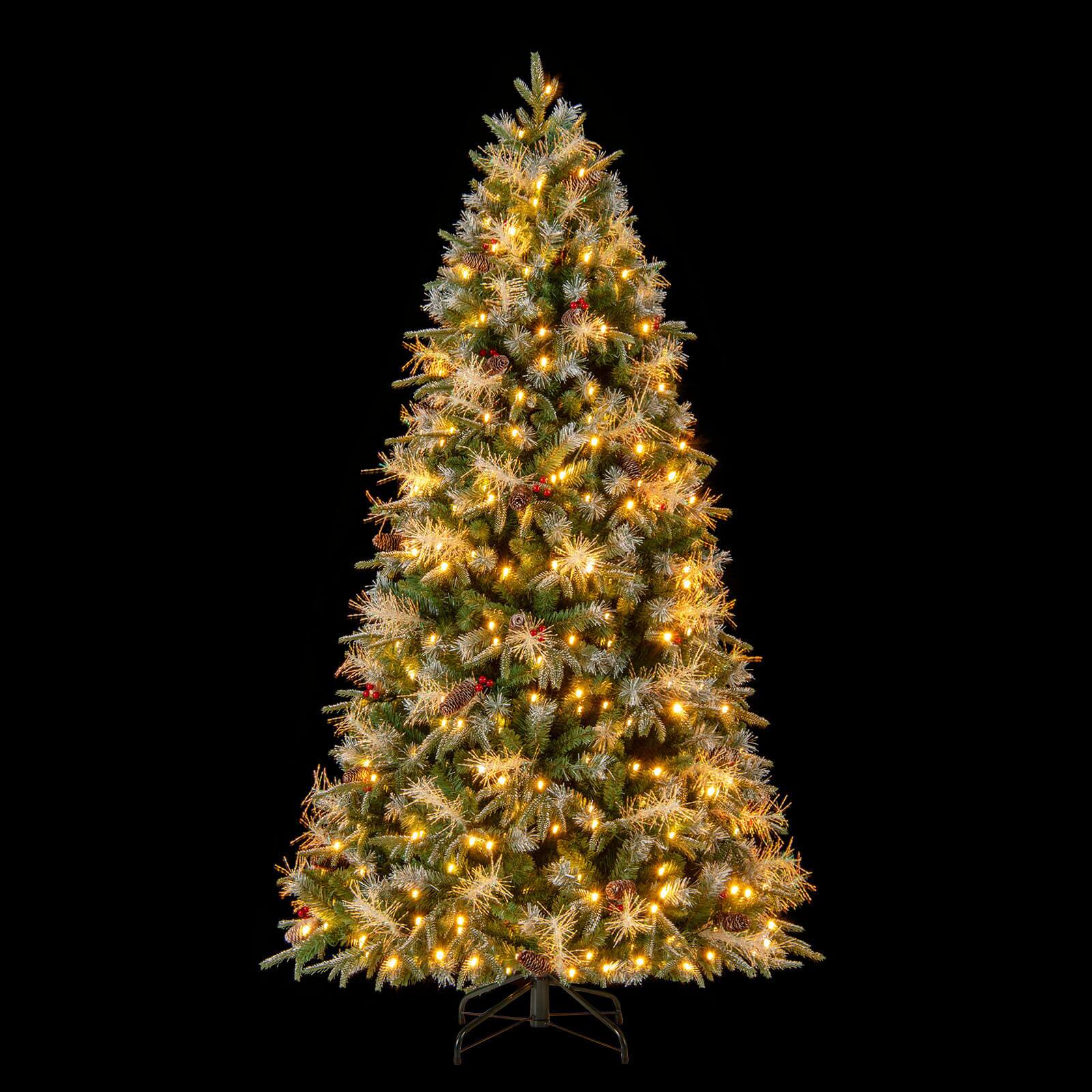 Alt View 10. Costway - Costway 7 FT Artificial Christmas Tree with 1072 Branch Tips, 350 Warm White LED Lights - Green.