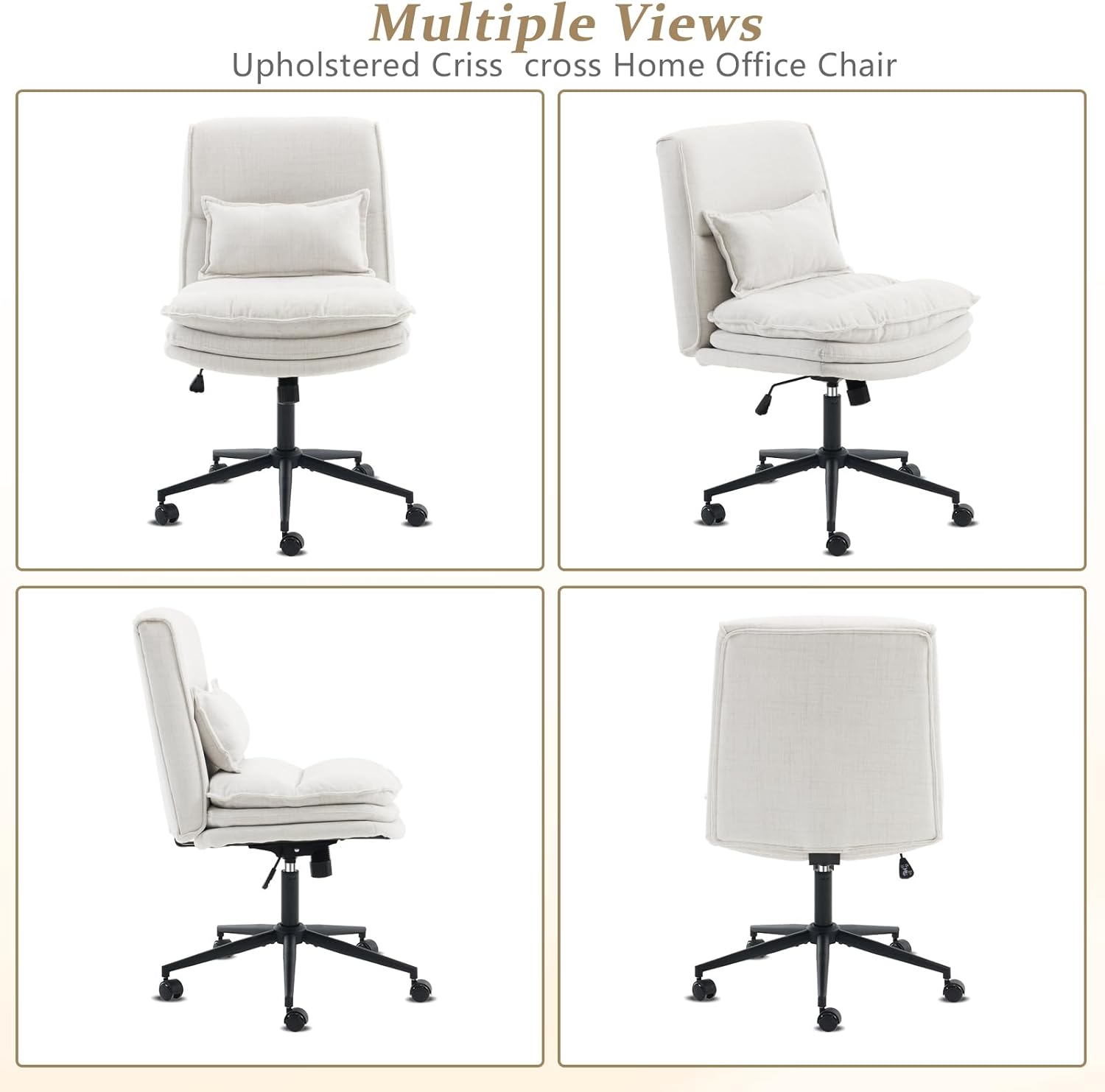Multiple Views Upholstered Criss cross Home Office Chair