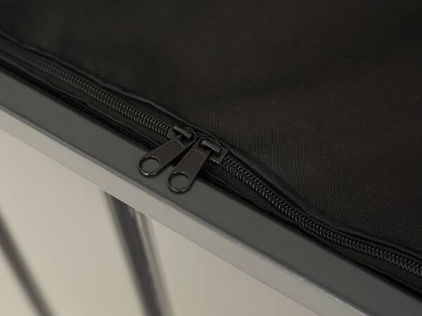 Alt View 9. HOMLUX - Outdoor Storage Box Metal Deck Box Built-in a Oxford Fabric Storage Bag Lockable Outside Patio Storage Box Gray - Dark Gray.