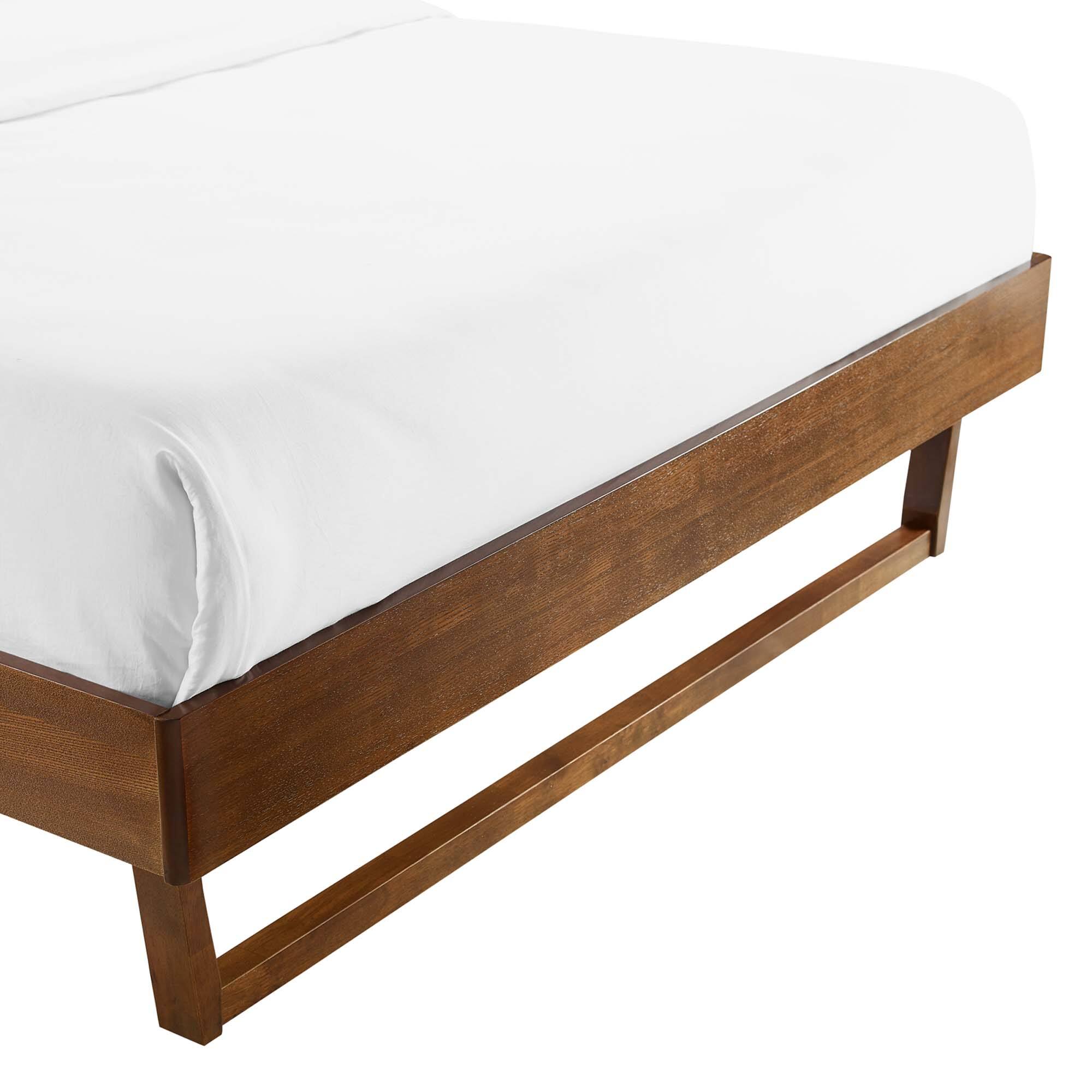 Alt View 3. Modway - Billie Wood Twin Platform Bed Frame - Brown.