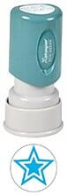 Cosco - Xstamper Star Round Pre-inked Stamp, 5/8" Dia., Ink (036005) - Blue